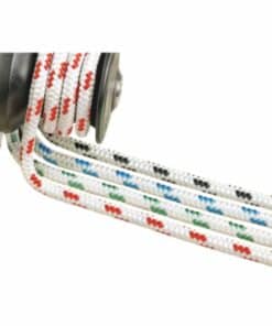 BOUT POLYESTER TRESSÉ 16 FUSEAUX BLANC ET ROUGE Ø 8 mm - AU METRE